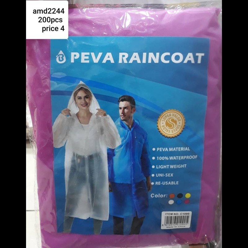 Raincoat 1090# Peva (200 PCS) wholesale Dubai