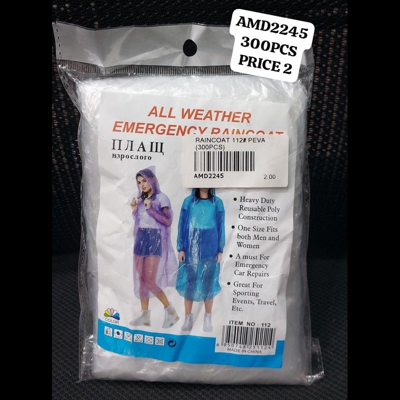 Raincoat 112# Peva (300 PCS) wholesale Dubai