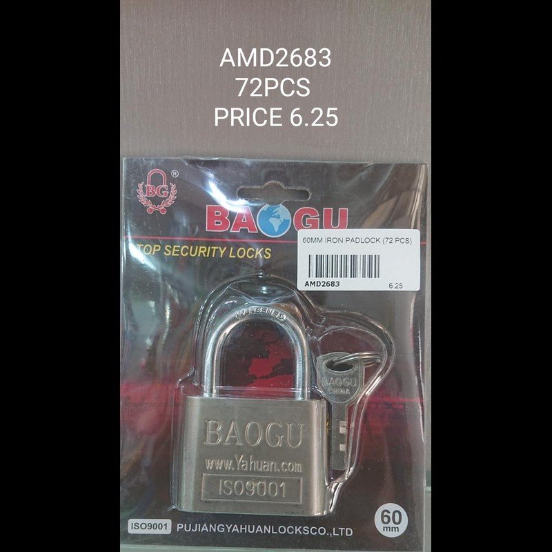 60 MM Iron Padlock (72 PCS) wholesale Dubai