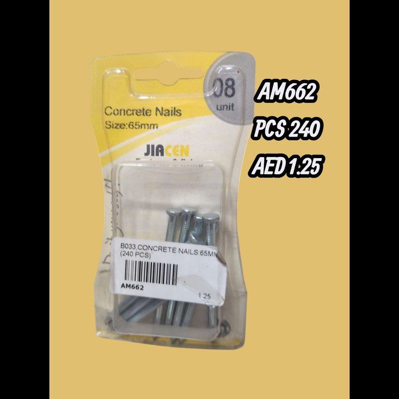 B033,concrete Nails:65 MM (240 PCS) wholesale Dubai