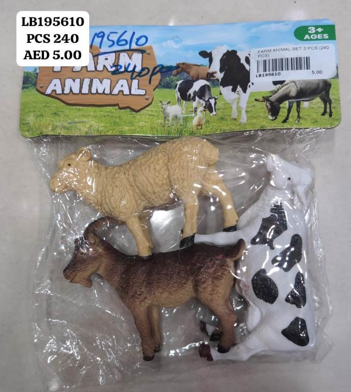 Farm Animal Set 3 PCS (240 PCS) wholesale Dubai