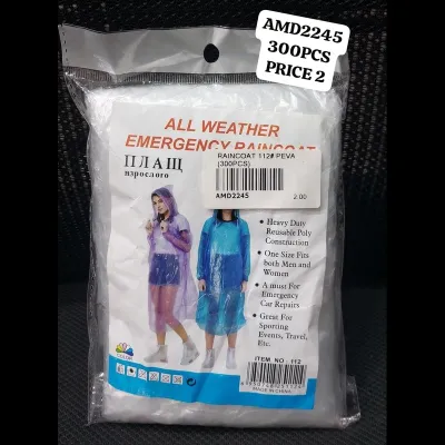 Raincoat 112# Peva (300 PCS) wholesale
