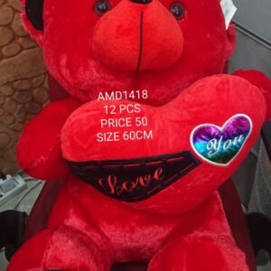 60CM BEAR W/HEART (12 PCS)