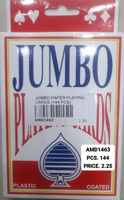JUMBO PAPER PLAYING CARDS (144 PCS)