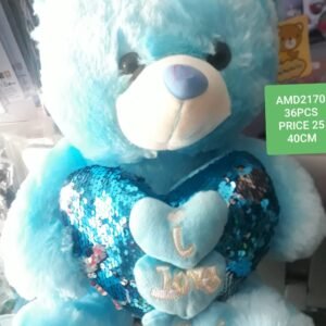 BEAR W HEART 40CM RPB (36PCS)
