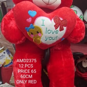 BEAR W/HEART 60CM ONLY RED(12PCS)