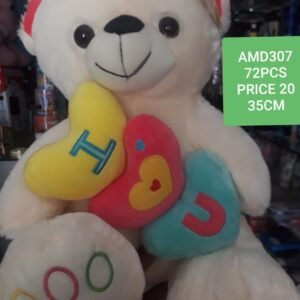 35CM BEAR W/ 3 HEART (72PCS)